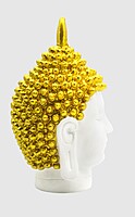 Meditating Buddha Face Polyresin Sculpture for Home -8.5 Inch