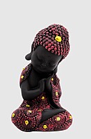 Baby Monk Buddha Showpiece for Home Decor (Black & Pink) Polyresin – 21 cm