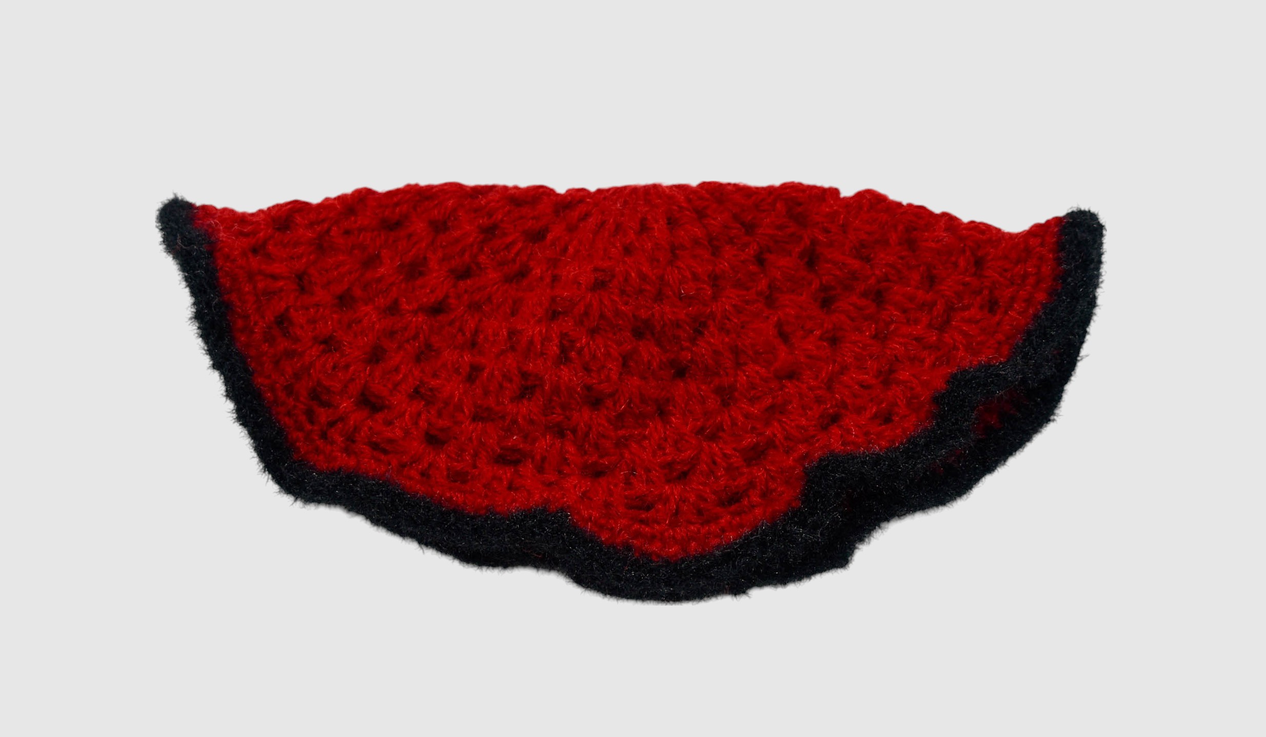 Handknitted Woolen Poncho and Cap Set for Kids, Red and Black (1-3 Years)