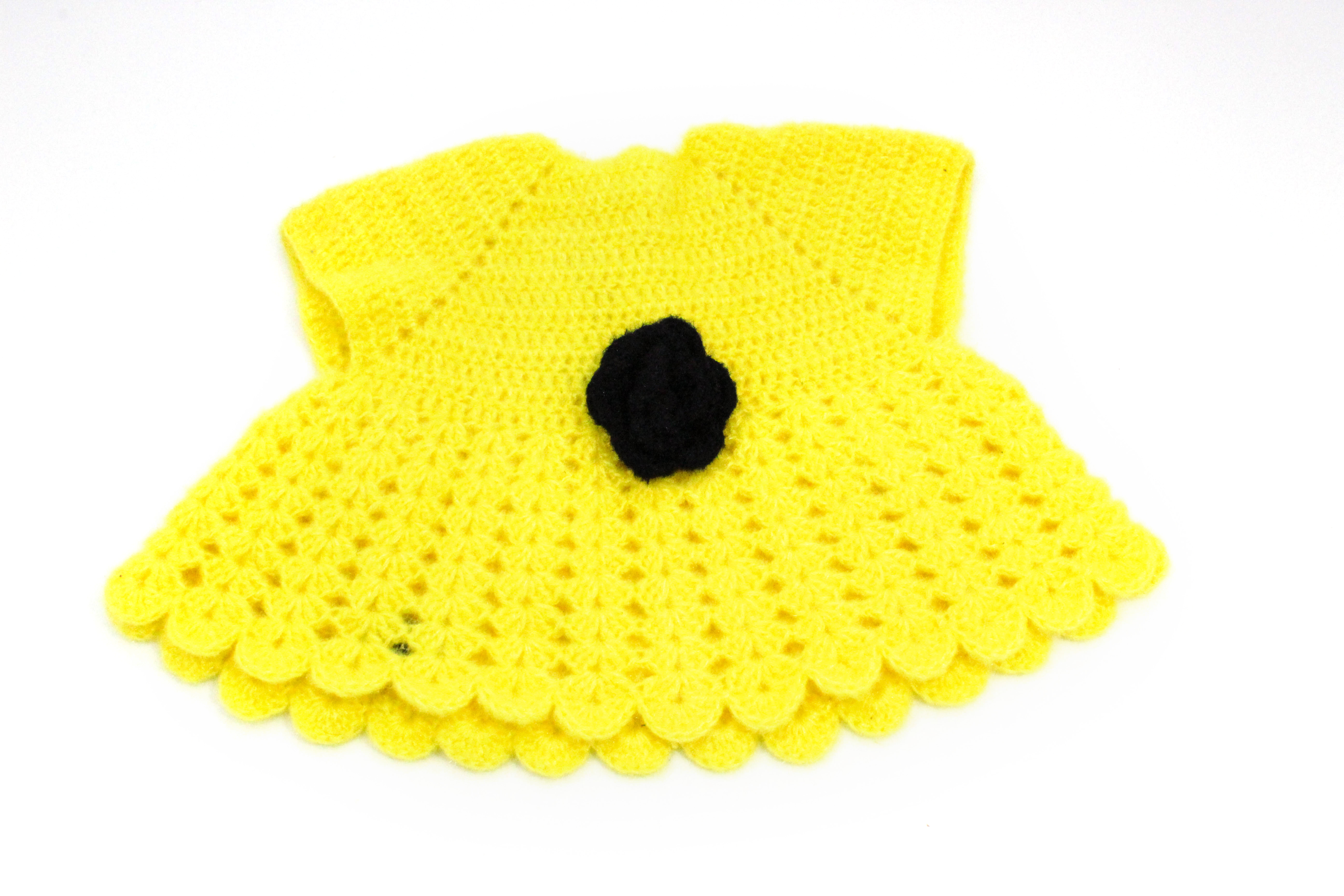 Baby Knitted Sweater, Yellow Wool, 3-8 Months