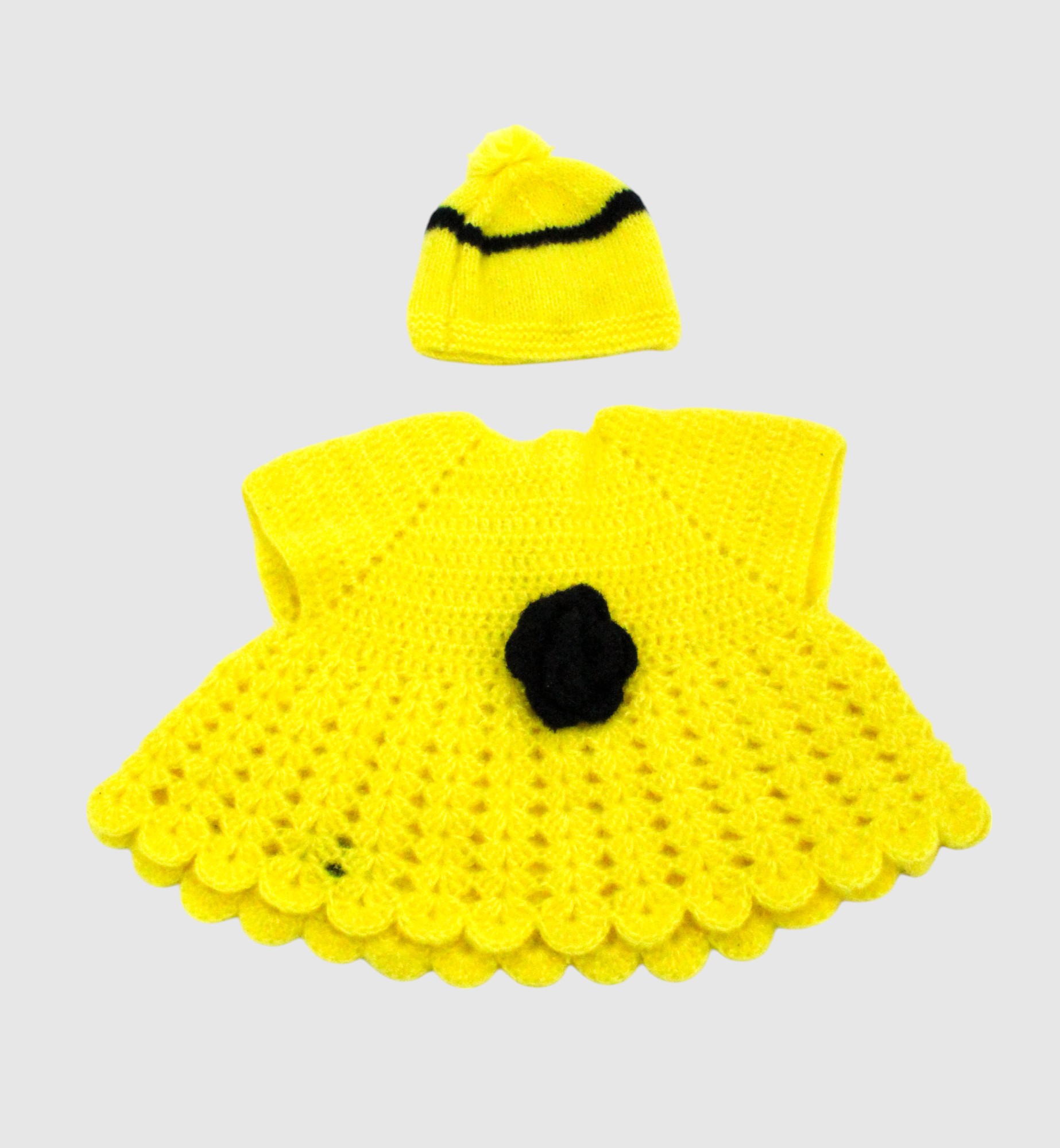 Baby Knitted Sweater, Yellow Wool, 3-8 Months