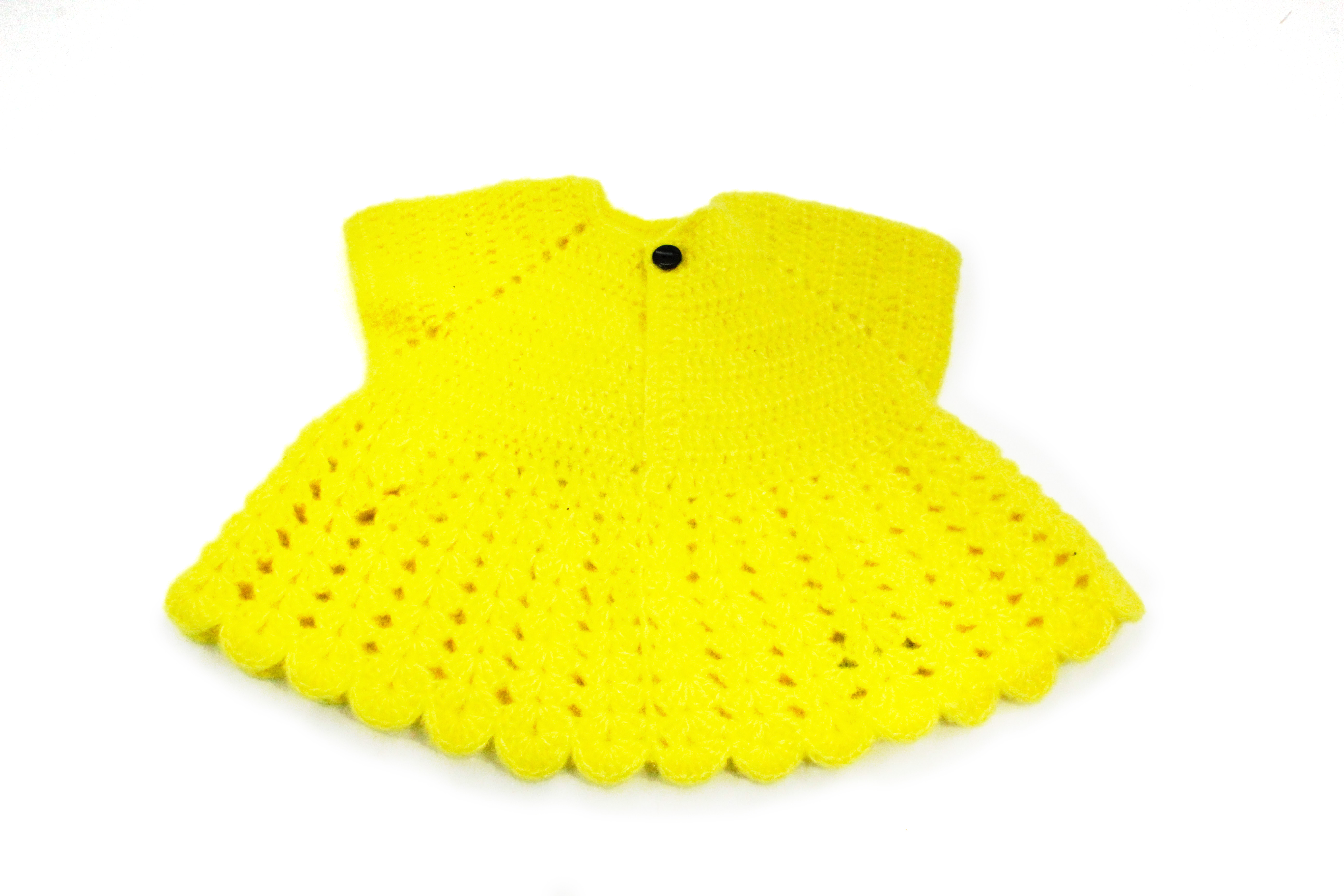 Baby Knitted Sweater, Yellow Wool, 3-8 Months