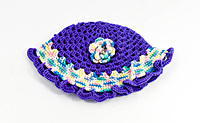 Handknitted multicolored woolen poncho with cap (0 months to 6 months)