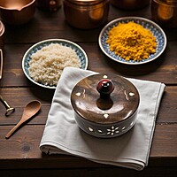 Decorative Wooden Storage Bowls with Lids, Set of 2, 10.5 x 10.5 x 10 cm, Brown