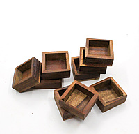 Wooden Masala Box with Glass Lid, 9 Compartments, Traditional Spice Storage Container