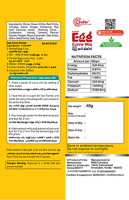 CINDER INSTANT EGG CURRY MIX  40G