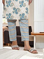 WHITE AND BLUE COTTON PAISLEY PRINT SALWAR SUIT