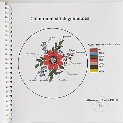 Embroidery Pattern Floral Book