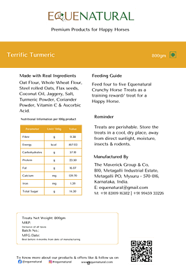 Equenatural Crunchy Horse Treats - Terrific Turmeric Equenatural Crunchy Horse Treats - Terrific Turmeric