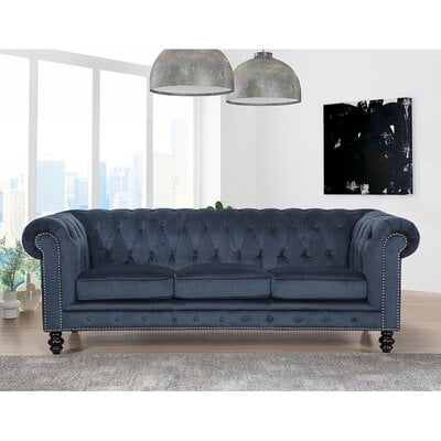 Genuine Febric Rolled Arm Chesterfield Sofa Genuine Febric Rolled Arm Chesterfield Sofa