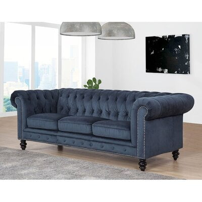 Genuine Febric Rolled Arm Chesterfield Sofa Genuine Febric Rolled Arm Chesterfield Sofa