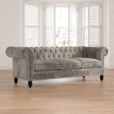 Genuine Febric Rolled Arm Chesterfield Sofa Genuine Febric Rolled Arm Chesterfield Sofa