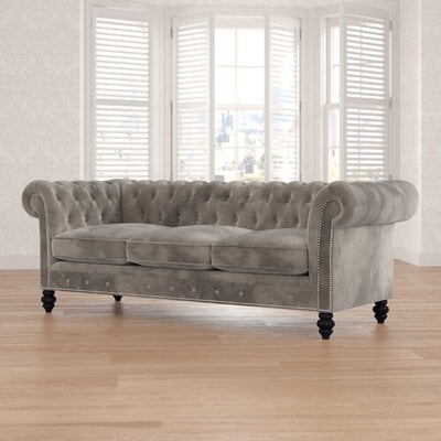 Genuine Febric Rolled Arm Chesterfield Sofa Genuine Febric Rolled Arm Chesterfield Sofa