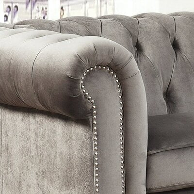 Genuine Febric Rolled Arm Chesterfield Sofa Genuine Febric Rolled Arm Chesterfield Sofa