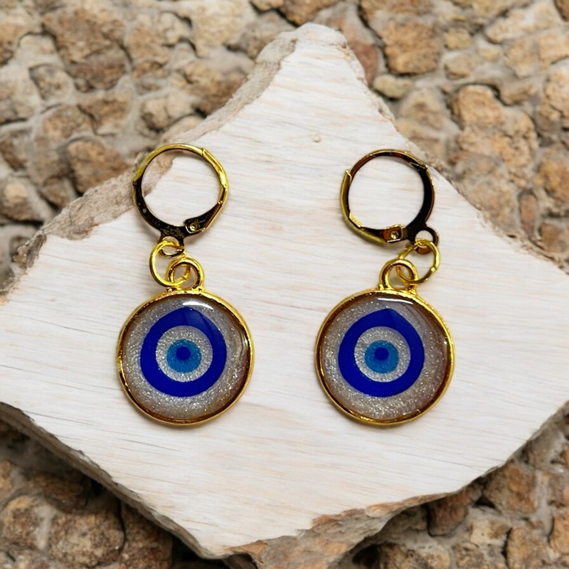 Evil Eye Round Earrings