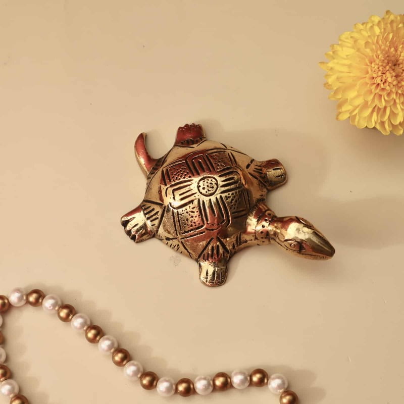 Brass Tortoise with Shree Yantra/Kuber Yantra on Back - 4 inch Length | Brass Tortoise with Shree Yantra/Kuber Yantra for Vastu Benefits Brass Tortoise with Shree Yantra/Kuber Yantra on Back - 4 inch Length | Brass Tortoise with Shree Yantra/Kuber Yantra for Vastu Benefits