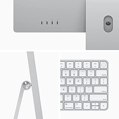 iMac with 4.5K R24-inch/60.96 cm, Apple M1 chip with 8‑core CPU and 8‑core GPU, 8GB RAM, 256GB Silver