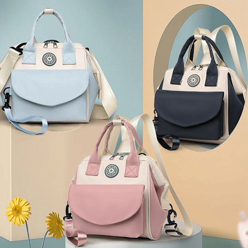 Small Travel Diaper Bag Backpack Mini Diaper Tote Portable Crossbody Diaper Changing Backpack with Insulated Pocket