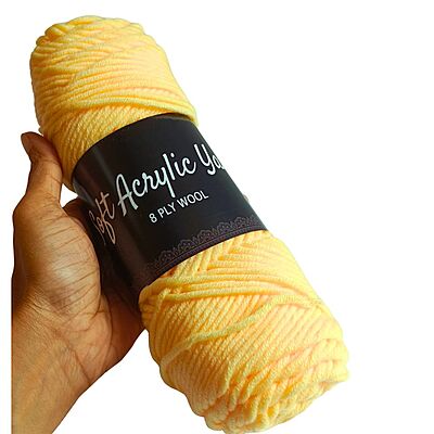Soft Acrylic Yarn 8 ply Fawn Yellow Soft Acrylic Yarn 8 ply Fawn Yellow