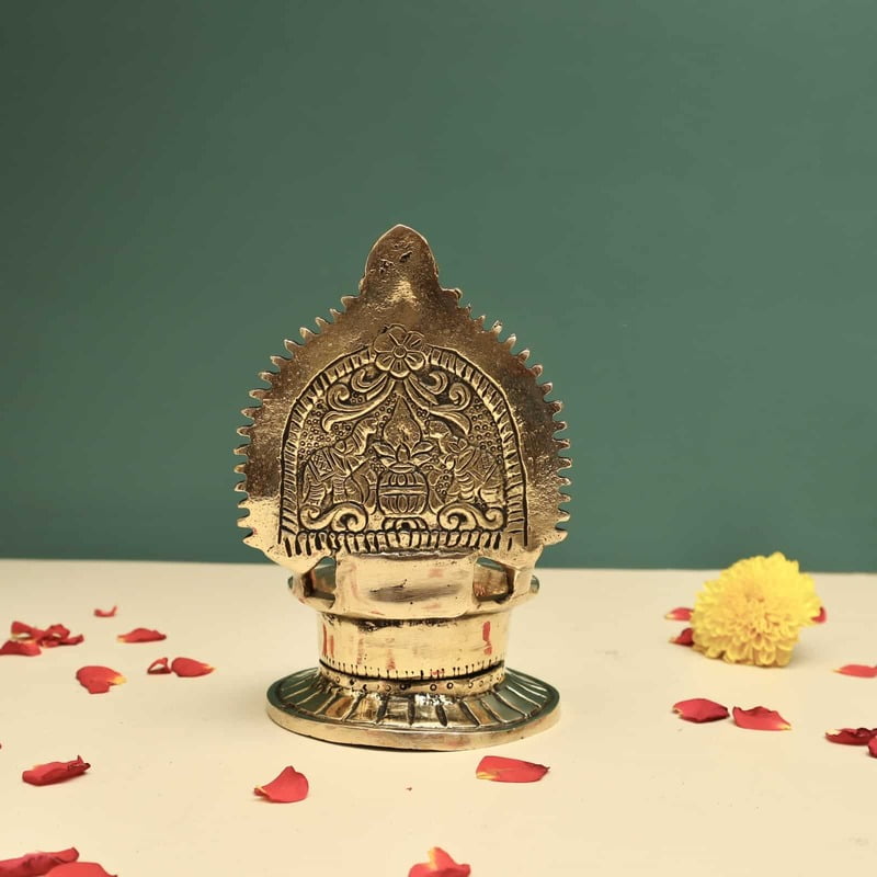 Brass Asta Lakshmi Deepam/Lamp - 6 inch Height | Auspicious Brass Deepam/Lamp with Asta Lakshmi Design for Sacred Lighting Brass Asta Lakshmi Deepam/Lamp - 6 inch Height | Auspicious Brass Deepam/Lamp with Asta Lakshmi Design for Sacred Lighting