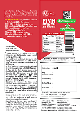 CINDER INSTANT FISH CURRY MIX 52G