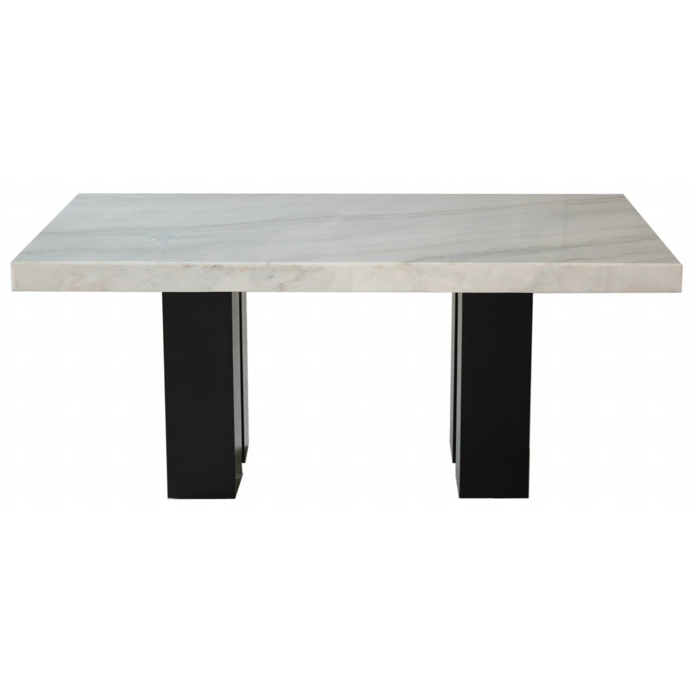 Modern 7 Piece Marble Dining Table Set with Upholstered Chairs Elegant Gray Black Finish