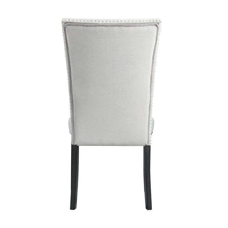 Modern 7 Piece Marble Dining Table Set with Upholstered Chairs Elegant Gray Black Finish
