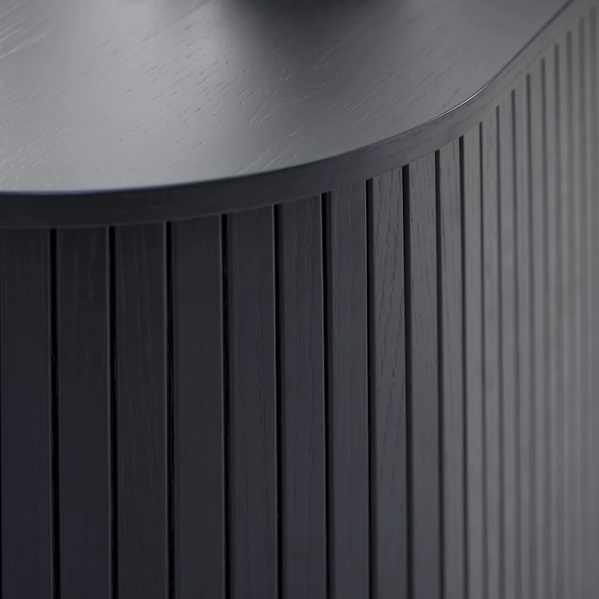 Modern Black Fluted Sideboard Cabinet � Stylish Storage Console with Rounded Corners