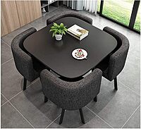 Furnlluxra Modern Space Saving Four Seater Dining Table Set