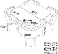 Furnlluxra Modern Space Saving Four Seater Dining Table Set