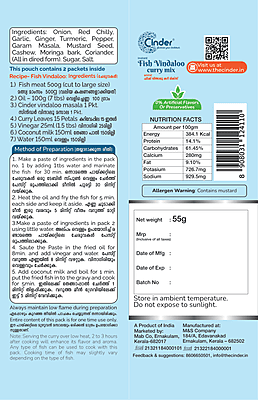 CINDER INSTANT FISH VINDALOO CURRY MIX 55G