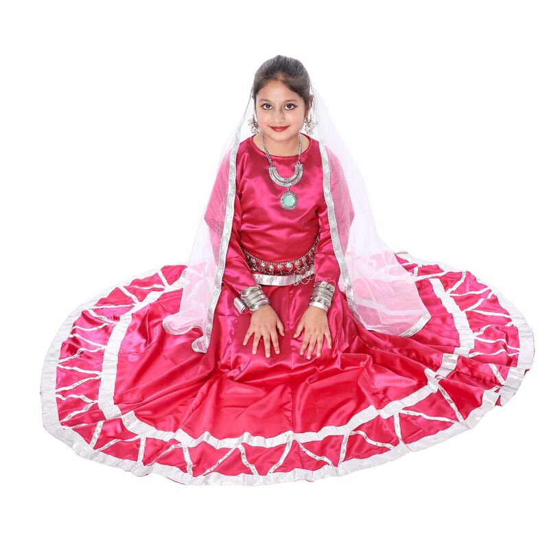 Fancy Dress Lehenga Magenta With White Dupatta Fancy Dress Lehenga Magenta With White Dupatta