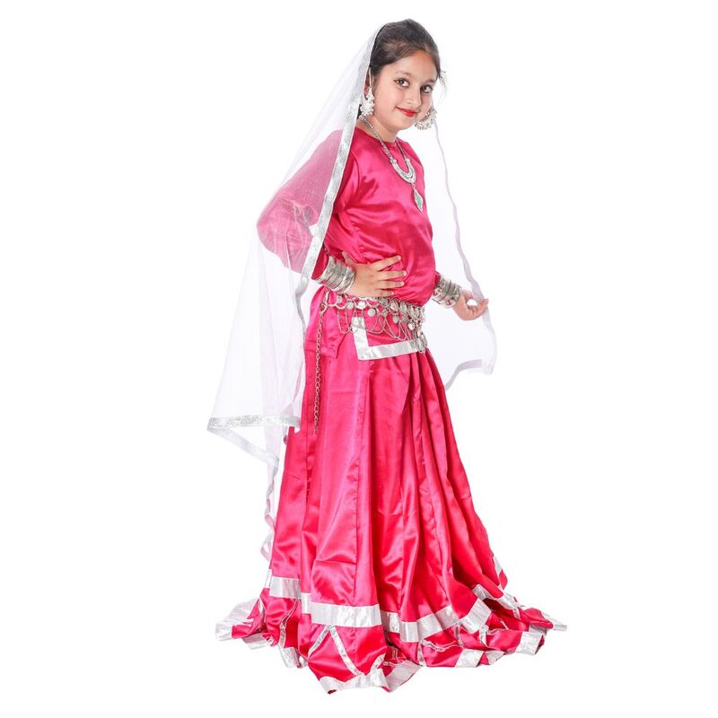 Fancy Dress Lehenga Magenta With White Dupatta Fancy Dress Lehenga Magenta With White Dupatta