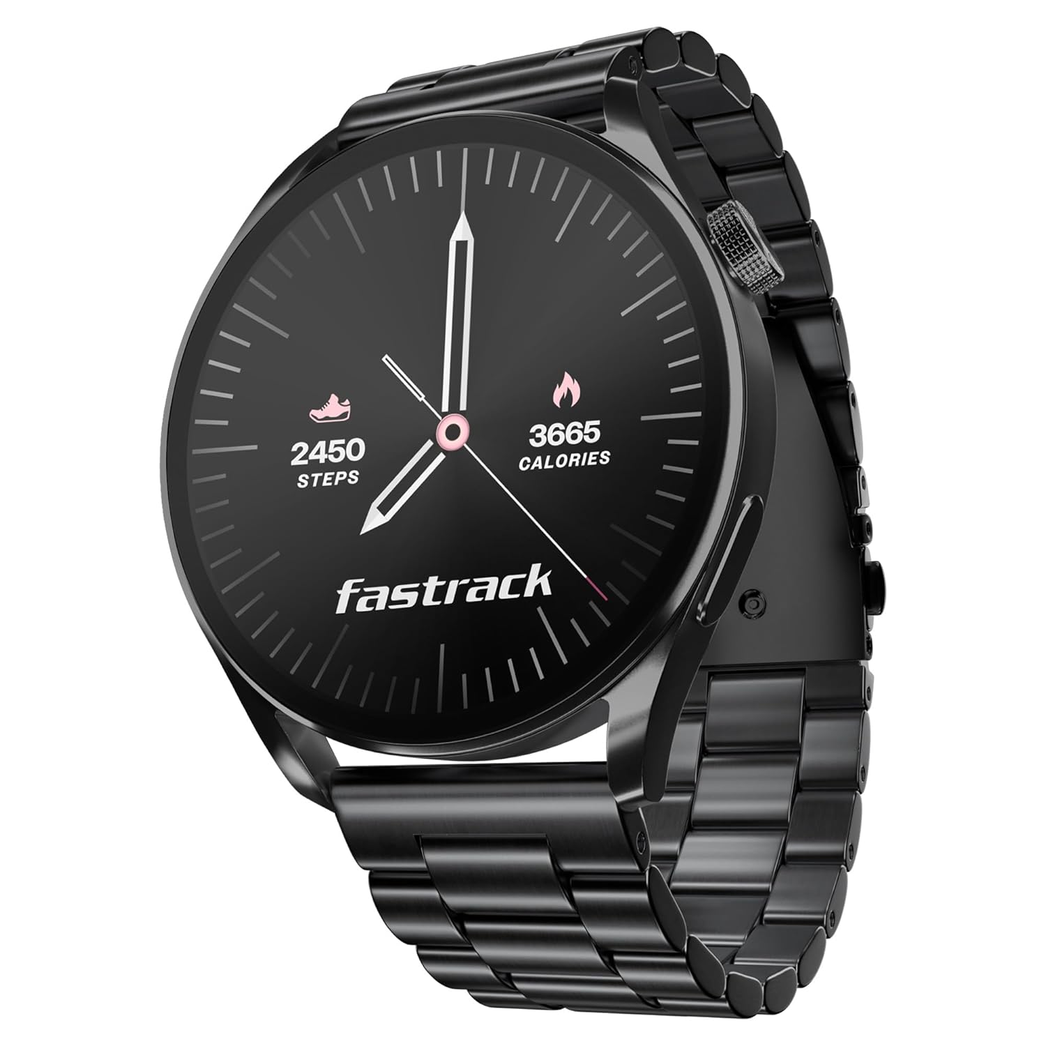 Fastrack Dezire FX1 Luxury Metal Smart Watch, 1.38” (3.50cm) UltraVU HD Display, Functional Crown, SingleSync BT Calling, AI Voice Assistant, 100+ Smartwatch Faces, IP68, Upto 5 Day Battery Fastrack Dezire FX1 Luxury Metal Smart Watch, 1.38” (3.50cm) UltraVU HD Display, Functional Crown, SingleSync BT Calling, AI Voice Assistant, 100+ Smartwatch Faces, IP68, Upto 5 Day Battery