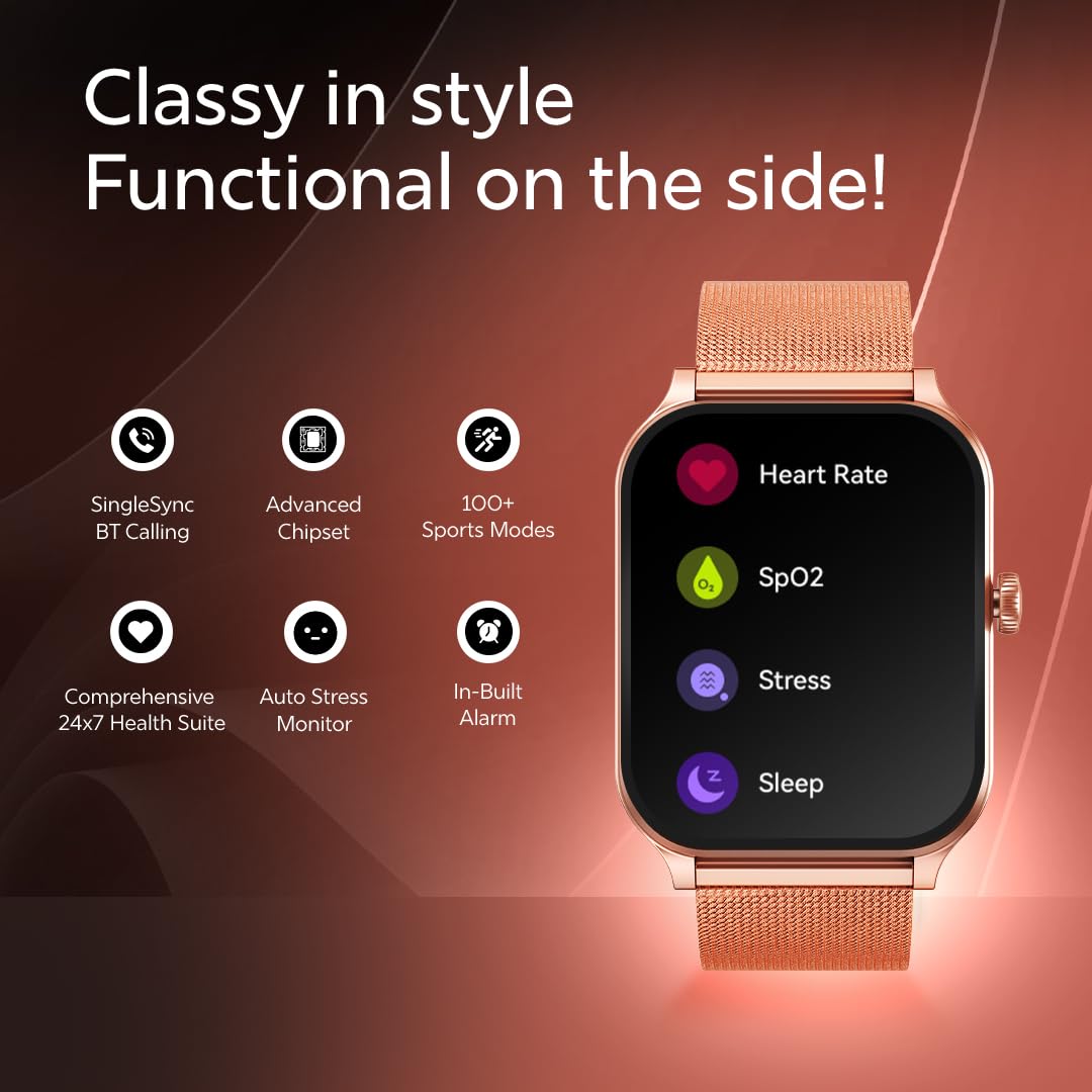 Fastrack New Limitless Classic|Large 1.91" (4.85cm) Super UltraVU Display|Functional Crown|Highest 320x385 Pixel Resolution|SingleSync BT Calling|100+ Sports Modes|Metal Case Premium Smartwatch Fastrack New Limitless Classic|Large 1.91" (4.85cm) Super UltraVU Display|Functional Crown|Highest 320x385 Pixel Resolution|SingleSync BT Calling|100+ Sports Modes|Metal Case Premium Smartwatch