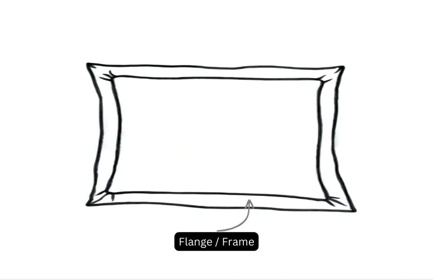 Pillow Cover Framed 100% Cotton 300 TC - Striped - White