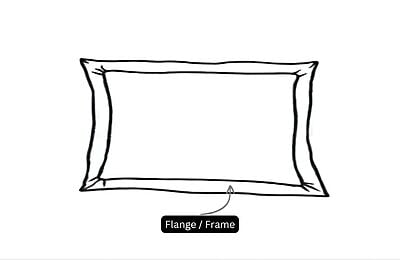 Pillow Cover Framed 100% Cotton 300 TC - Striped - White