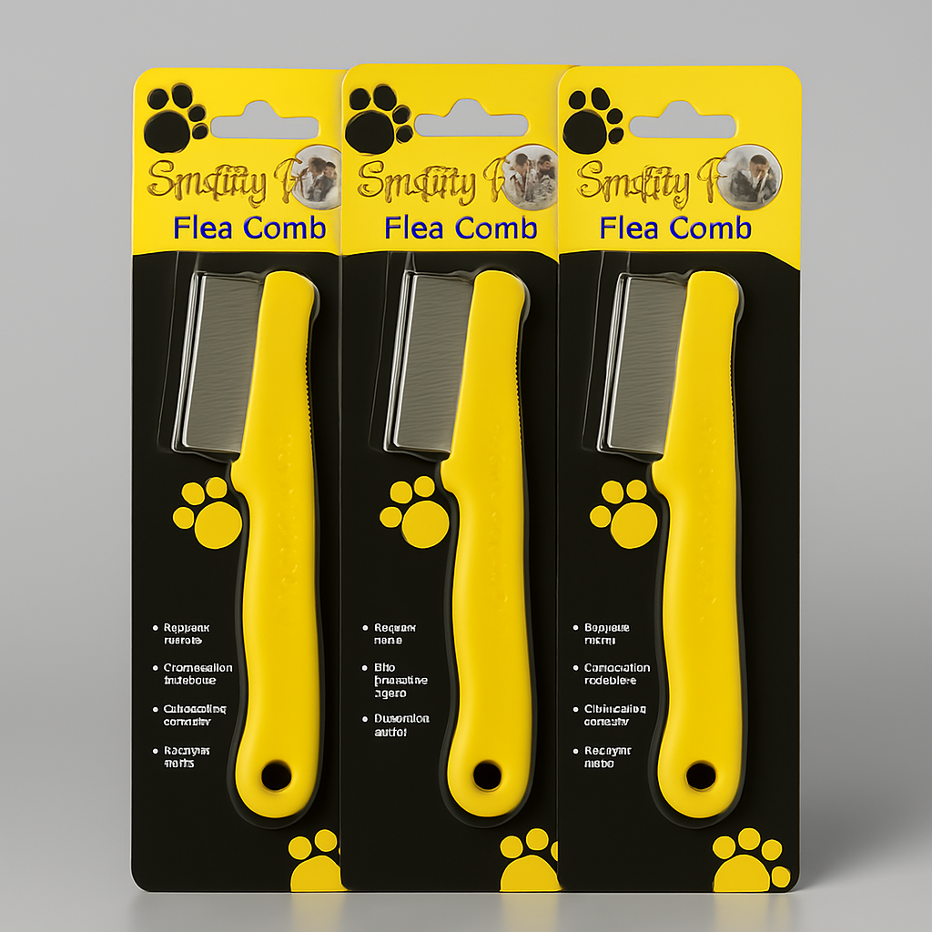 Flea Comb for Dogs, Cats and Puppies with Non-Slip Rubber Grip Handle