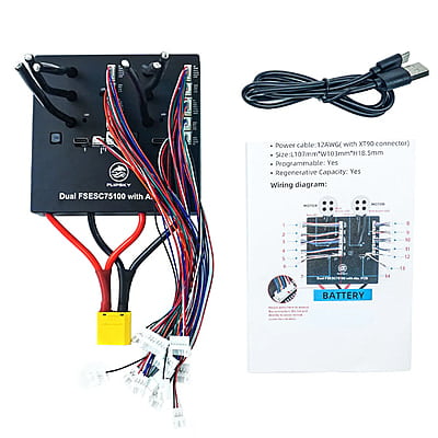 Flipsky Dual 75100 With Aluminum PCB Based on VESC For Electric Skateboard / Scooter / Ebike Speed Controller Flipsky Dual 75100 With Aluminum PCB Based on VESC For Electric Skateboard / Scooter / Ebike Speed Controller
