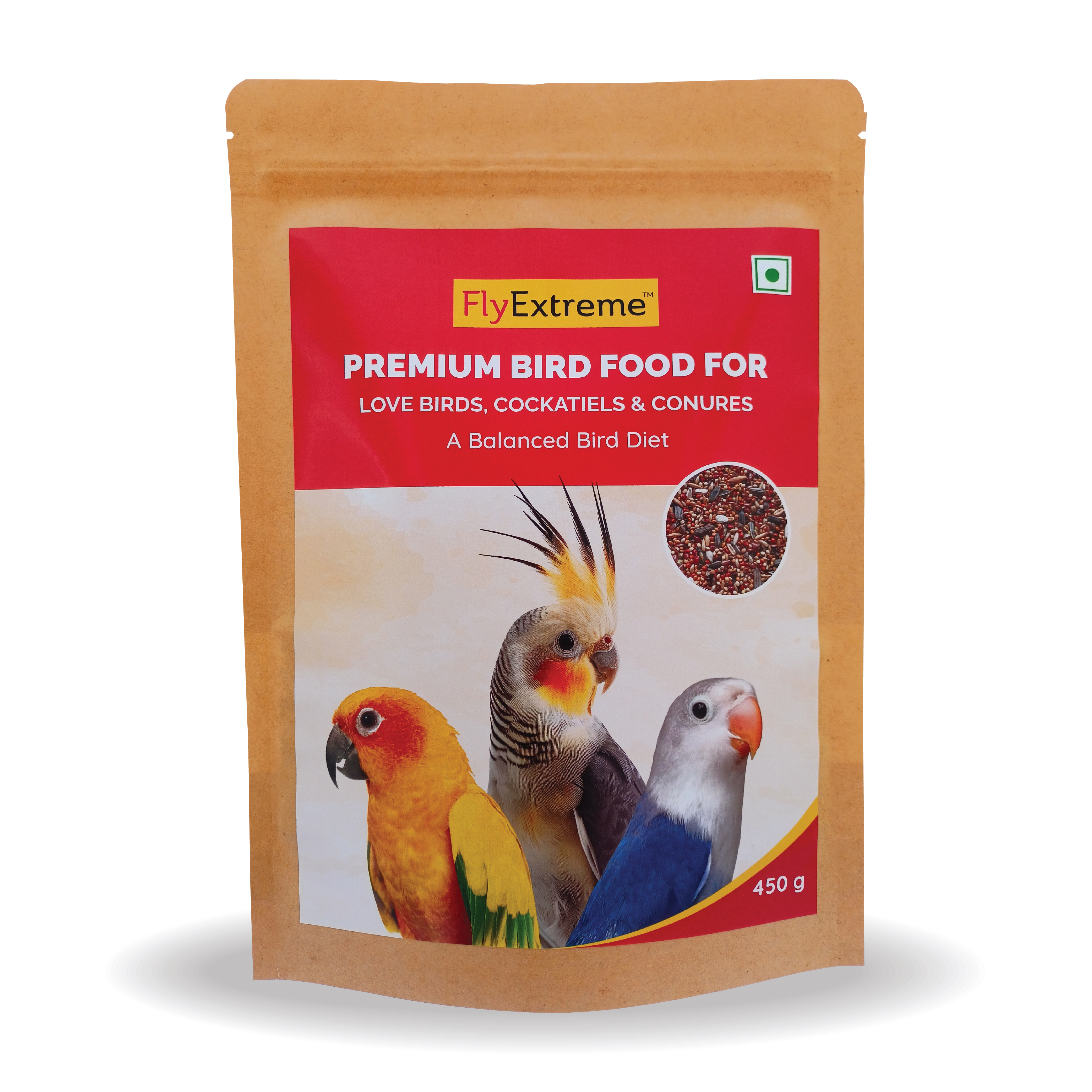 Premium Bird Food For LoveBird, Cockateils & Conures