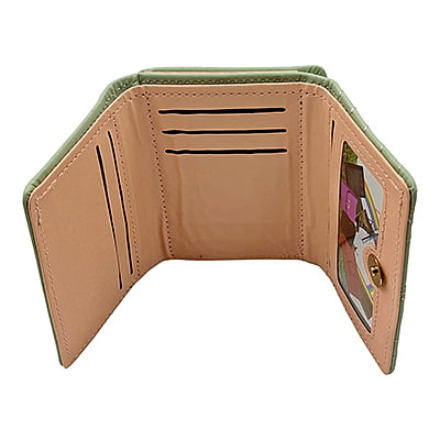 Frog Green - Trifold Leather Wallet Women / Girls ~ Purse, Coin Holder, Card Slot Frog Green - Trifold Leather Wallet Women / Girls ~ Purse, Coin Holder, Card Slot