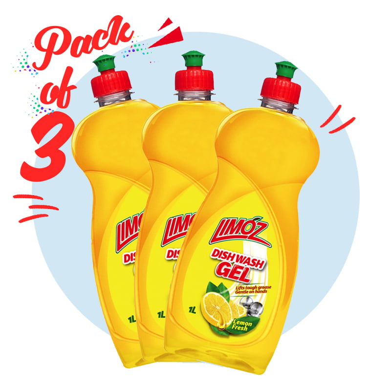 LIMOZ | Dish Wash Gel 1L (Pack of 3)