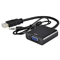 HDMI to VGA with Audio, Gold-Plated HDMI to VGA Adapter (Male to Female) for Computer, Desktop, Laptop, PC, Monitor, Projector, Full HDTV, Media Players, Xbox HDMI to VGA with Audio, Gold-Plated HDMI to VGA Adapter (Male to Female) for Computer, Desktop, Laptop, PC, Monitor, Projector, Full HDTV, Media Players, Xbox