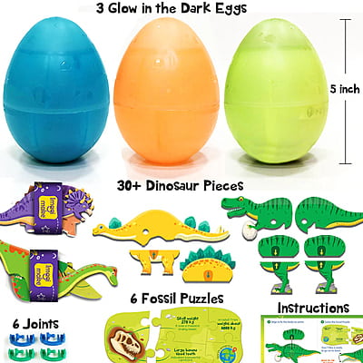 GID Dinos & Egg - Pack of 3 GID Dinos & Egg - Pack of 3