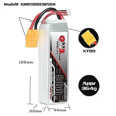 GNB 5000mAh 3S1P 11.1V 50C Lipo Battery GNB 5000mAh 3S1P 11.1V 50C Lipo Battery