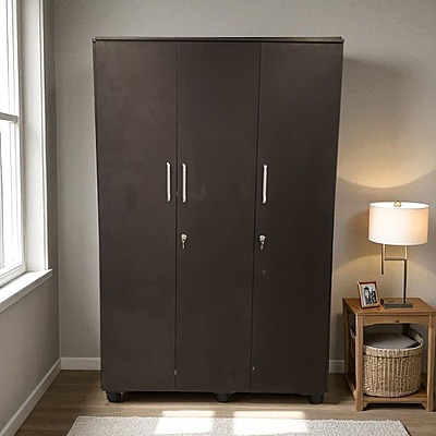 GURU SWR-05 CP Three Door Wardrobe|75X48X18|Walnut||Wardrobe