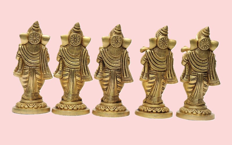 Brass Ganesha Musical Set of 5 Idols - 5.5 inch Height | Melodious Brass Idols for Prosperity Brass Ganesha Musical Set of 5 Idols - 5.5 inch Height | Melodious Brass Idols for Prosperity
