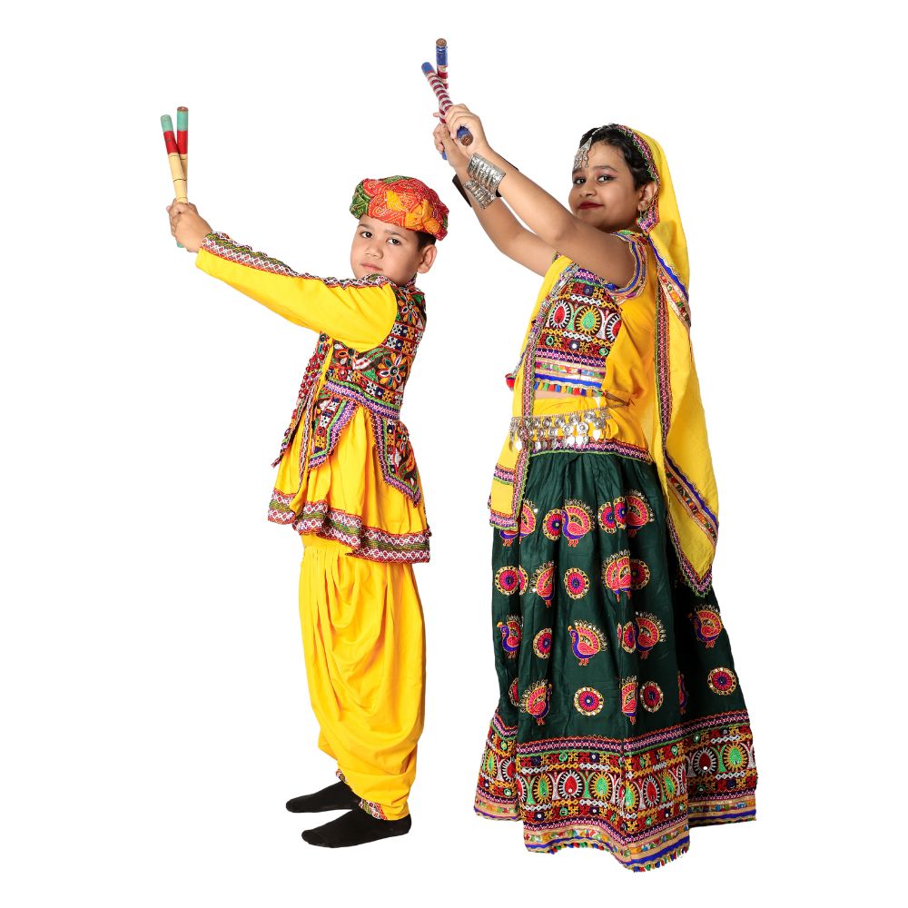 Garba Dance Fancy Dress Costume Boys & Girls Combo Set Garba Dance Fancy Dress Costume Boys & Girls Combo Set