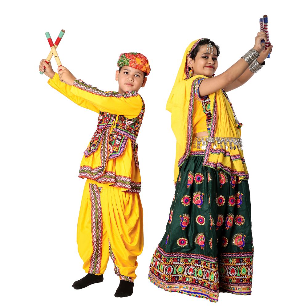 Garba Dance Fancy Dress Costume Boys & Girls Combo Set Garba Dance Fancy Dress Costume Boys & Girls Combo Set