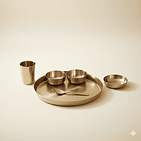 PURE TIN BRONZE THALI SET 12''